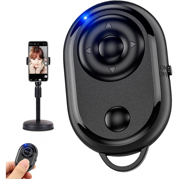 Fingertip Clicker - Wireless Remote Shutter | 4x2.5cm Mini Controller with -Hand, Metal Button Clicker with Lightweight Alloy, Photography Accessory, Smartphone Tool
