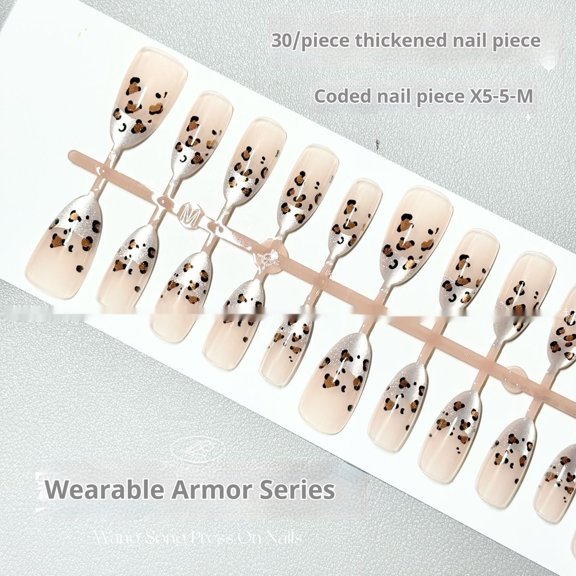 Fingertip Leopard Print French Style Temperament Wear Armor