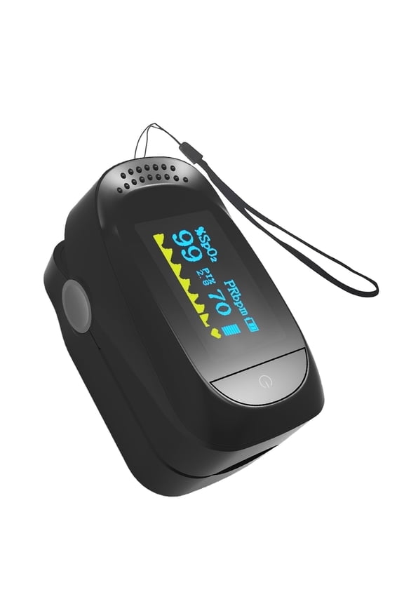 Fingertip Pulse Oximeter, Blood Oxygen Monitor with Lanyard, OLED Heart Rate and Fast Spo2 Reading Meter for Adults Senior