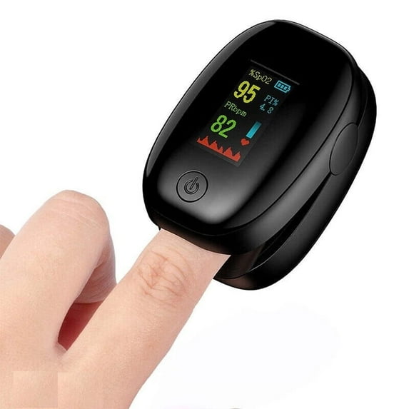 Fingertip Pulse Oximeter,OLED Display Oxygen Monitor Fingertip, Portable Blood Oxygen Saturation Monitor for Heart Rate and SpO2 Level,Black