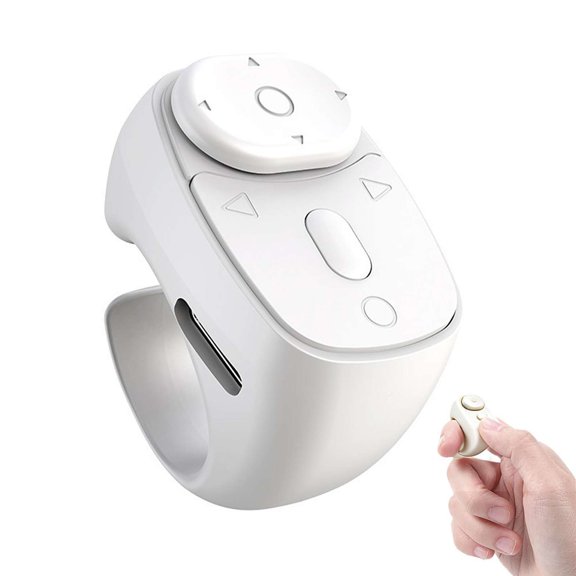 Fingertip Ring Bluetooth Remote for Phone – Page Turner & Selfie Controller with 10H Battery, 10m Range, Type-C
