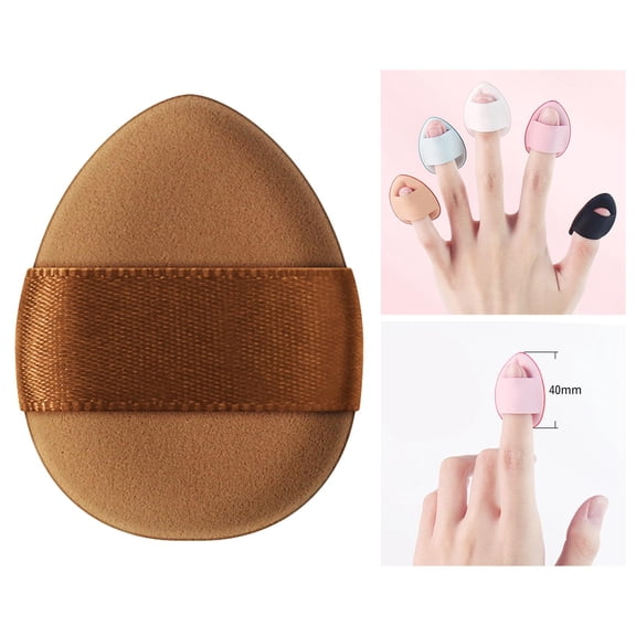 Fingertip Triangle Puff Cosmetic air Cushion Reusable Washable Soft Water Drop Shape Makeup Sponge Blush Concealer Loose Tool Brown