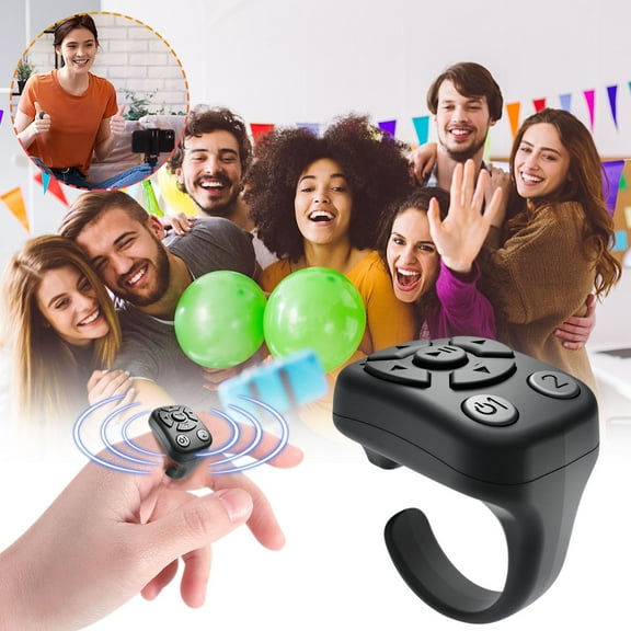 Fingertip Wireless Bluetooth Remote Control - Rechargeable Selfie Ring for Scrolling, Page Turning, Remote Control Bluetooth Short Video Photo E-book Selfie Brush Like Page Turning Ring