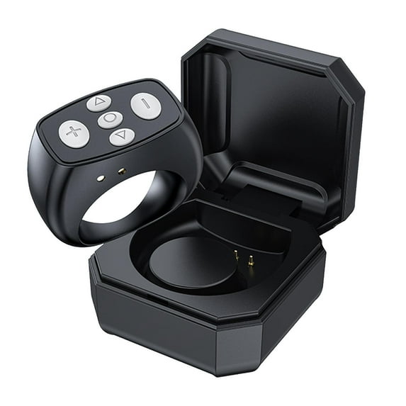 Fingertip Wireless Bluetooth Remote Control,Scrolling Remote Control Page Turner-Black