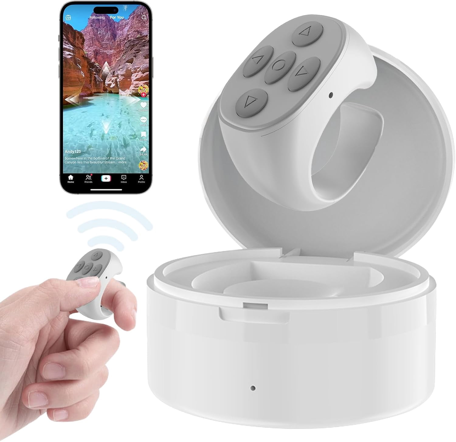 Fingertip Wireless Bluetooth Remote Control-Upgrades Remote Tiktok ...