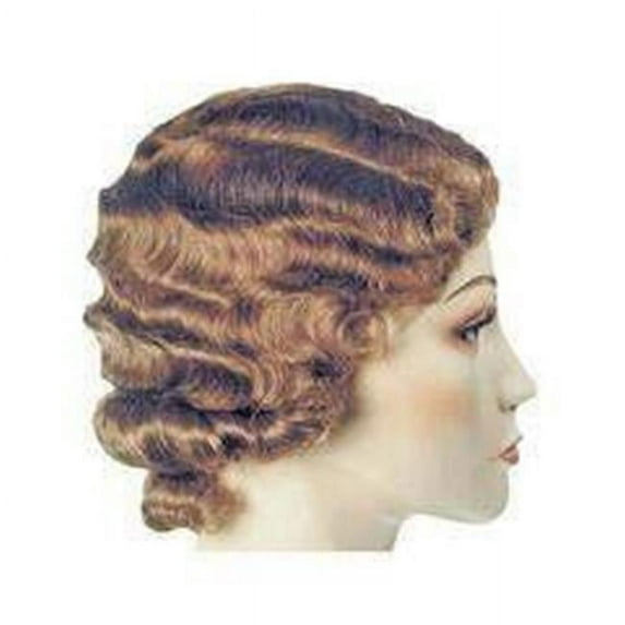 Fingerwave Fluff Flapper 1920s Wig, No. 33 Dark Auburn