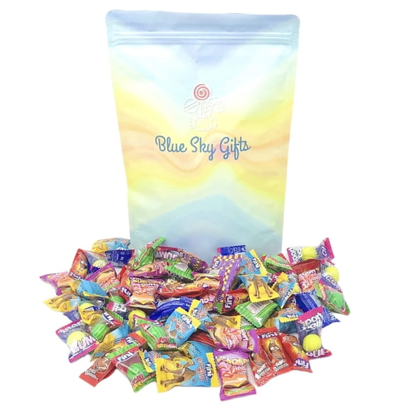 Fini Bubblegum Mix Retro Sweets Gift Pouch - 50 Mixed Gums Selection Bag by Blue Sky Gifts, Camel Balls, Watermelon, Tennis Ball, Burger & Cola Bottles Novelty Candy