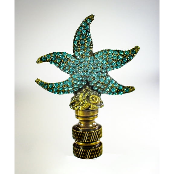 Finial Showcase Glass 1.25" Finials, Bronze/Blue