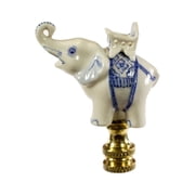 Finial Showcase Porcelain 1.25" Finials, Gold/White/Blue
