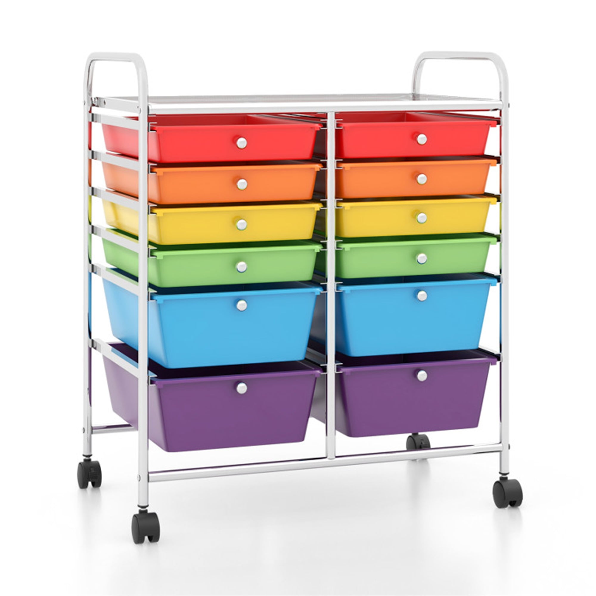 Finihen 12 Drawers Rolling Cart Storage Scrapbook Paper Organizer Bins with 4 Universal Casters, Multicolor Finihen 12 Drawers Rolling Cart Storage Scrapbook Paper Organizer Bins with 4 Universal Casters, Multicolor