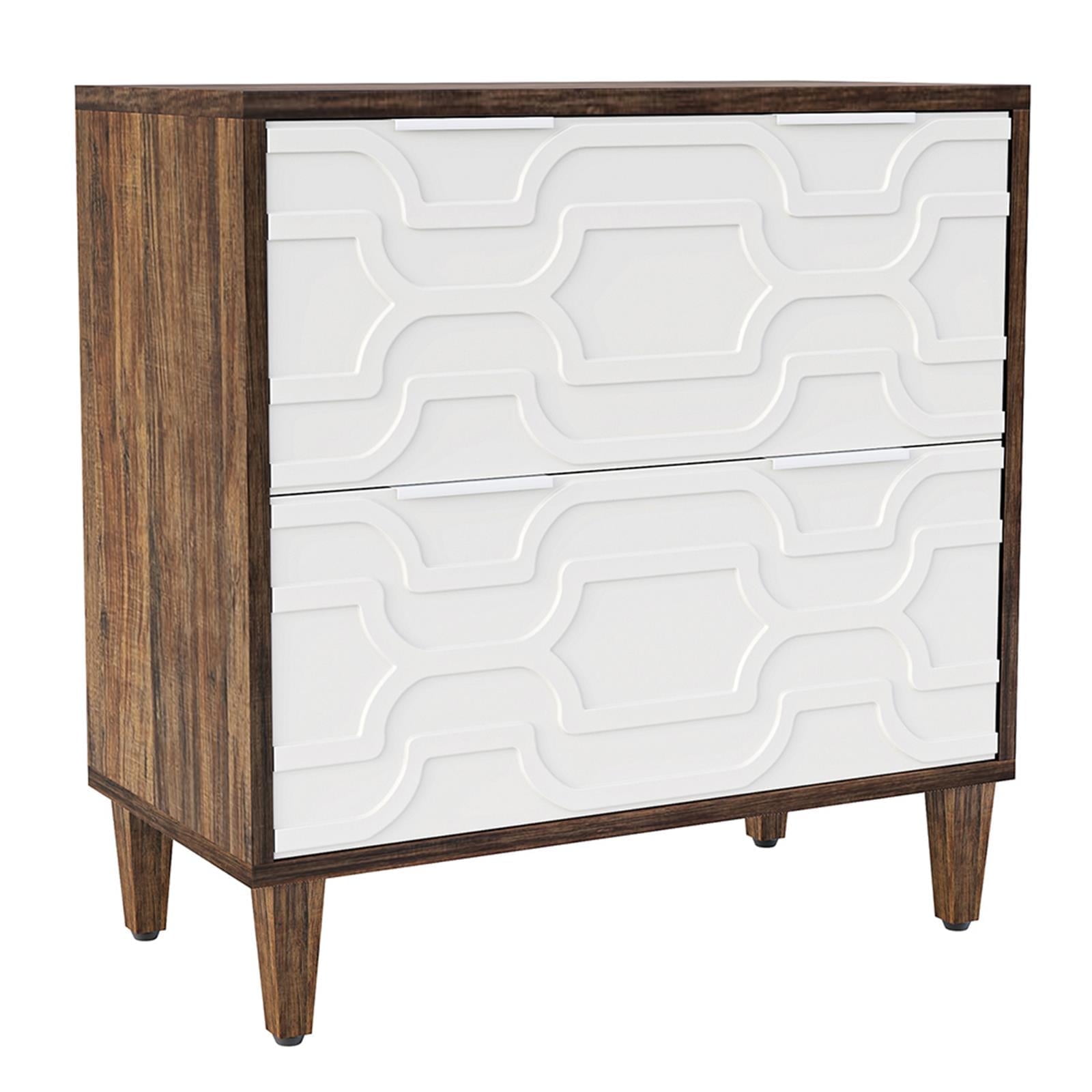 Demi Bonn 2-Drawer File Cabinet, Wood Filing Cabinet for Home Office, Printer Stand, for A4, Letter-Size Documents, Storage Cabinet for Home Office, Brown