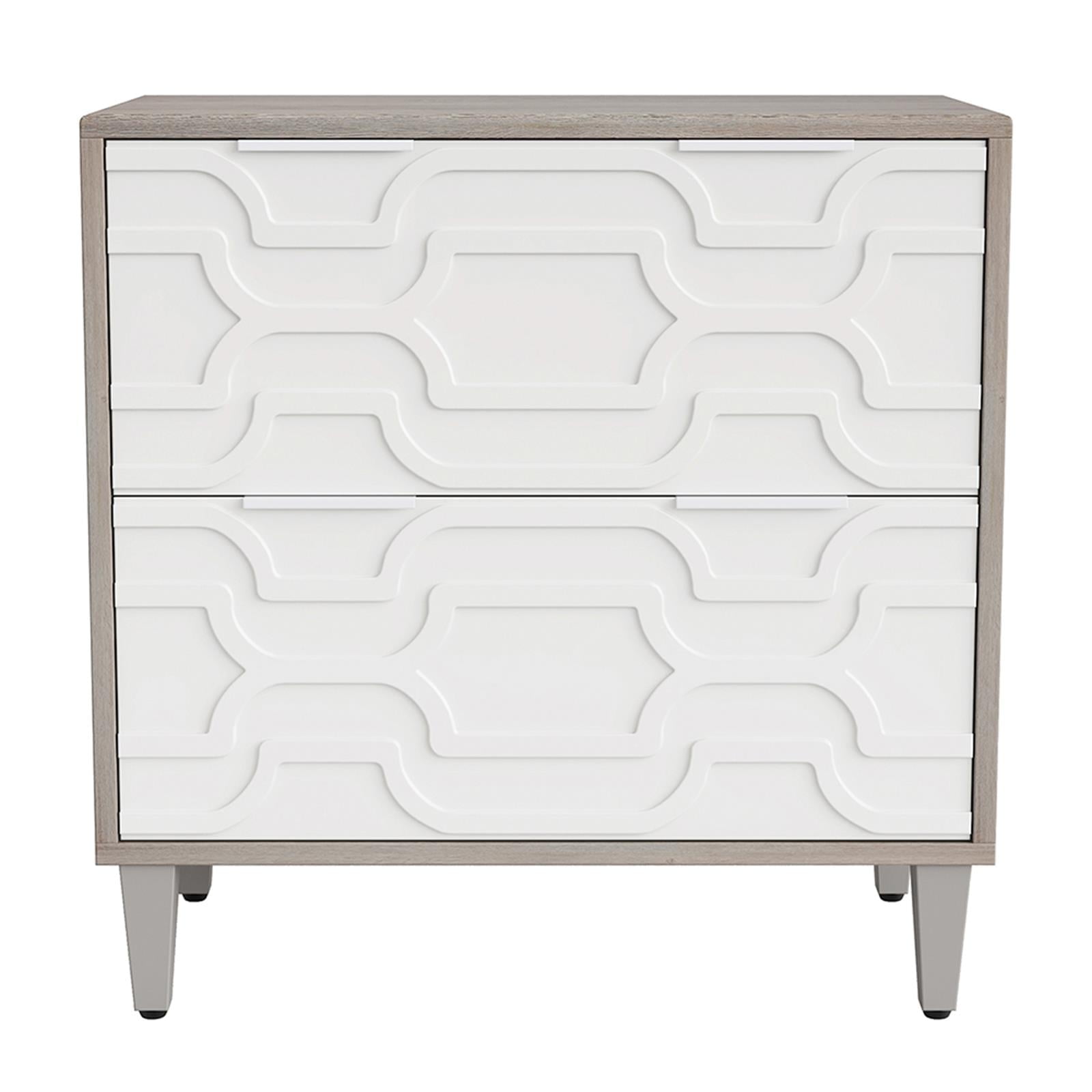 Demi Bonn 2-Drawer File Cabinet, Wood Filing Cabinet for Home Office, Printer Stand, for A4, Letter-Size Documents, Storage Cabinet for Home Office, Gray