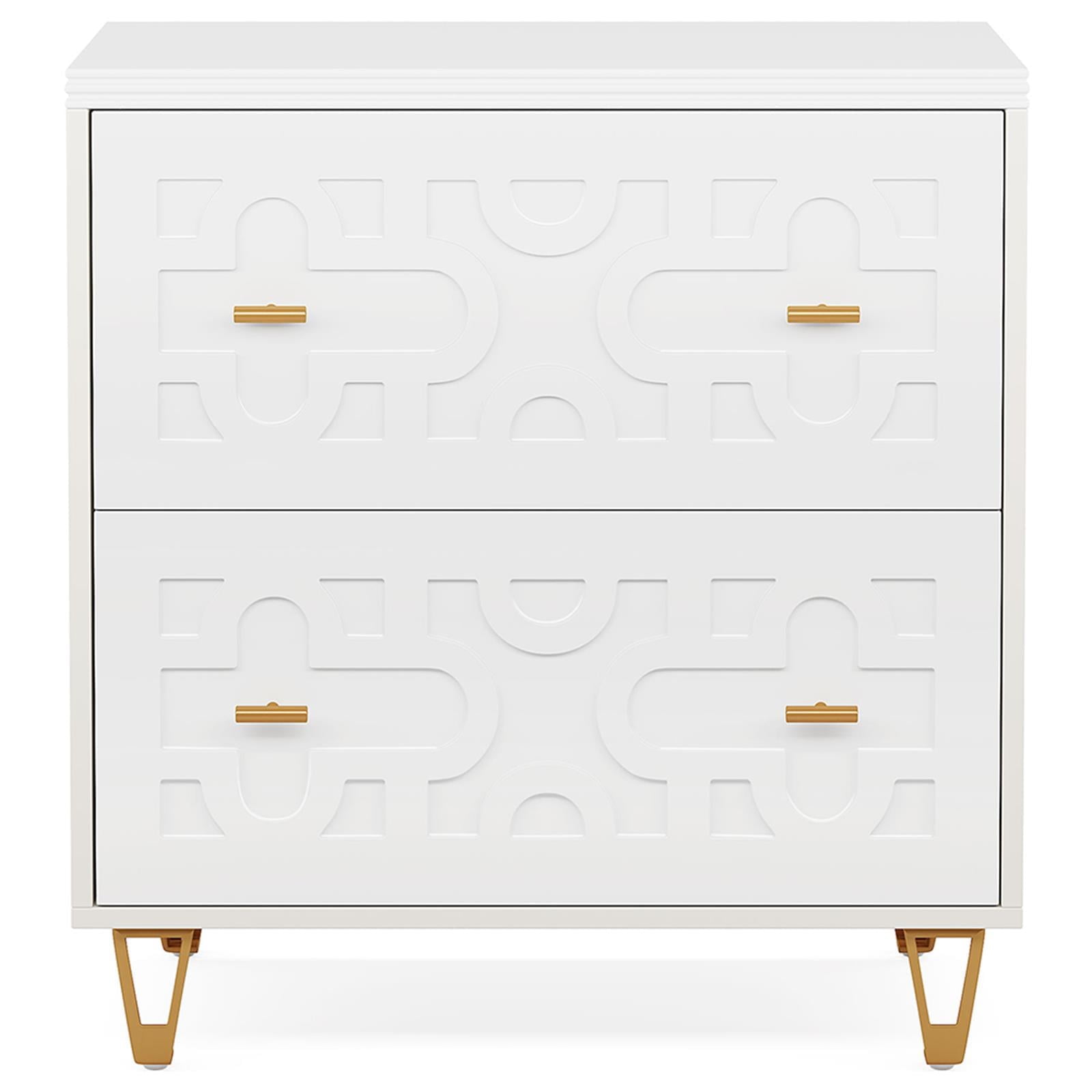 Demi Bonn 2-Drawer File Cabinet, Wood Filing Cabinet for Home Office, Printer Stand, for A4, Letter-Size Documents, Storage Cabinet for Home Office, White