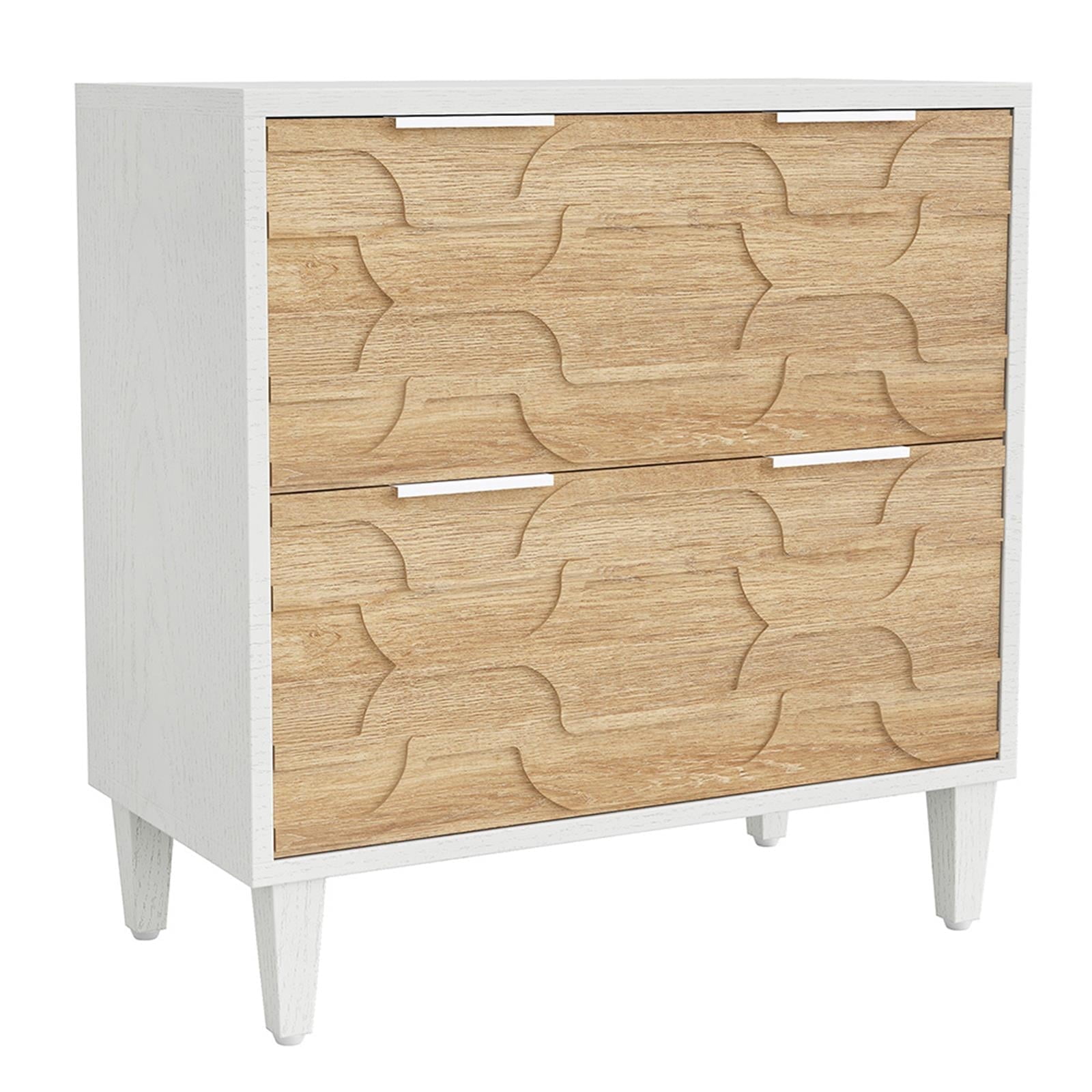 Demi Bonn 2-Drawer File Cabinet, Wood Filing Cabinet for Home Office, Printer Stand, for A4, Letter-Size Documents, Storage Cabinet for Home Office, White