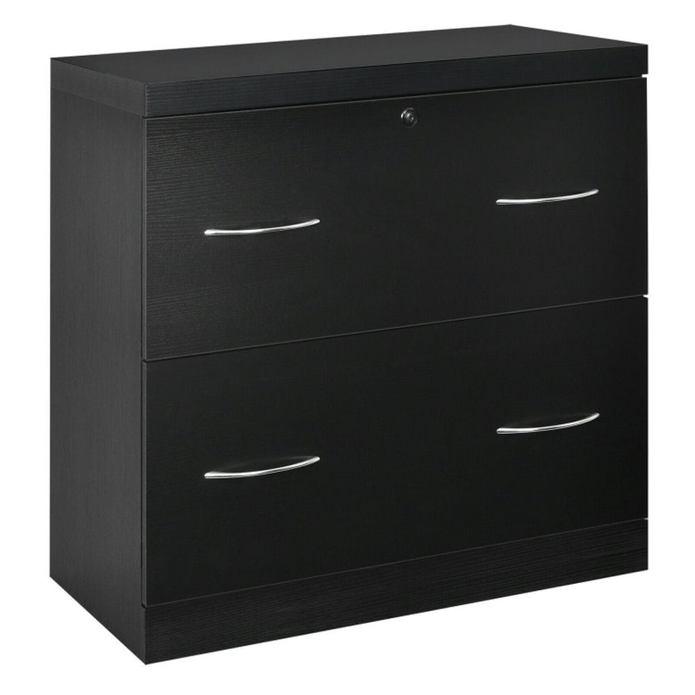 Demi Bonn 2-Drawer File Cabinet with Lock Hinging Bar Letter and Legal Size, Black