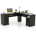 thumbnail image 1 of Demi Bonn 2-Drawer Home Office Desk with Steel Frame, Small Home Computer Desk Study Writing Table, Black, 1 of 10
