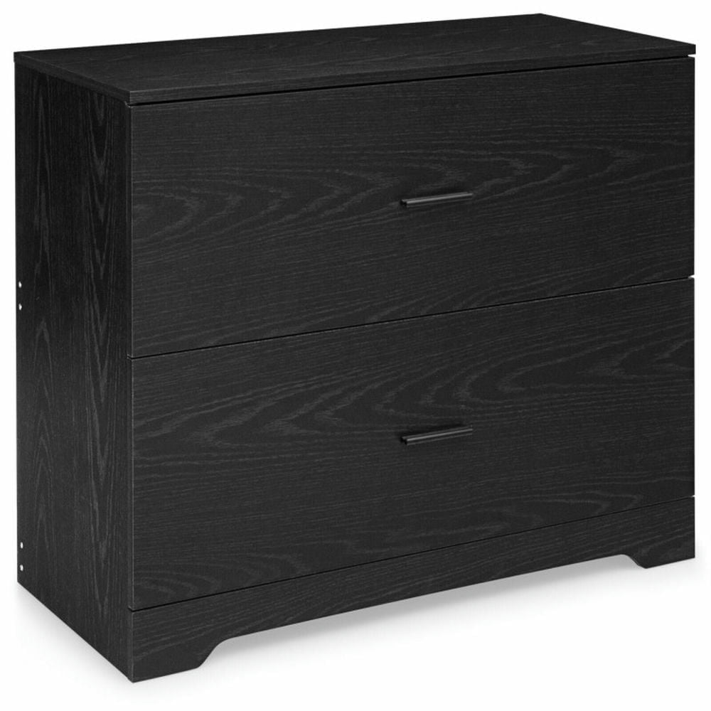 Demi Bonn 2-Drawer Lateral File Cabinet with Adjustable Bars for Home and Office, Black