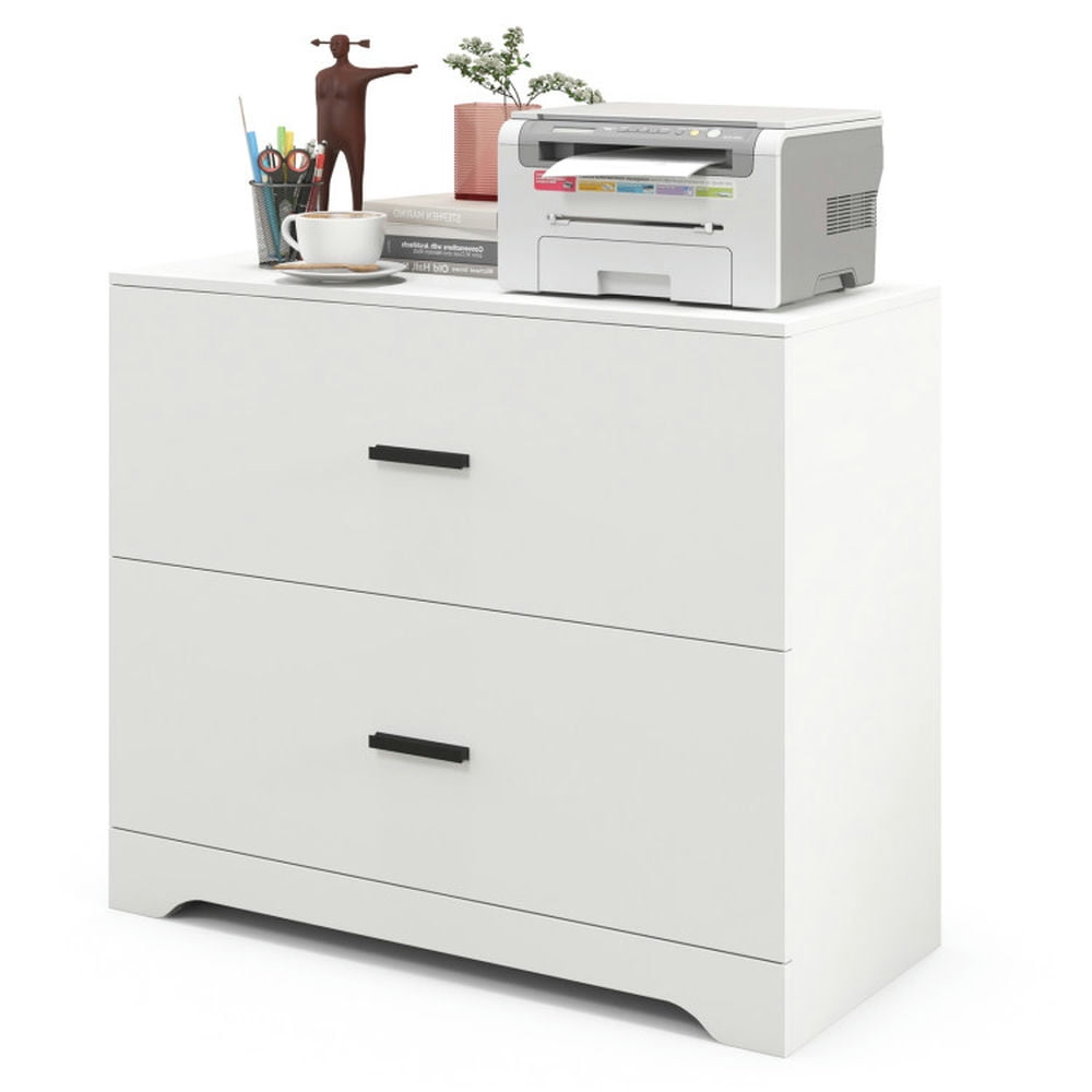 Finihen 2-Drawer Lateral File Cabinet with Adjustable Bars for Home and Office, White Finihen 2-Drawer Lateral File Cabinet with Adjustable Bars for Home and Office, White
