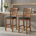 thumbnail image 1 of Demi Bonn 2-Piece Counter Height Bar Stools with Backrest, Modern Dining Chair with Backrests, Walnut, 1 of 8