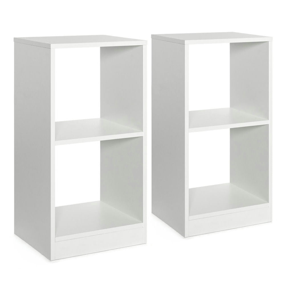 Finihen 2 Pieces Bookcase Set with Anti-toppling Device, for Living Room and Study, 2 Cubes Stackable Display Shelf Bookshelf, Beige Finihen 2 Pieces Bookcase Set with Anti-toppling Device, for Living Room and Study, 2 Cubes Stackable Display Shelf Bookshelf, Beige