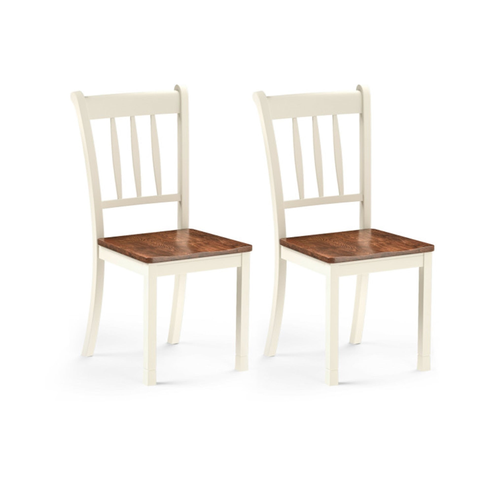 Demi Bonn 2 Pieces Solid Whitesburg Wood Dining Chairs with Spindle Back for Dining Room Living Room, White