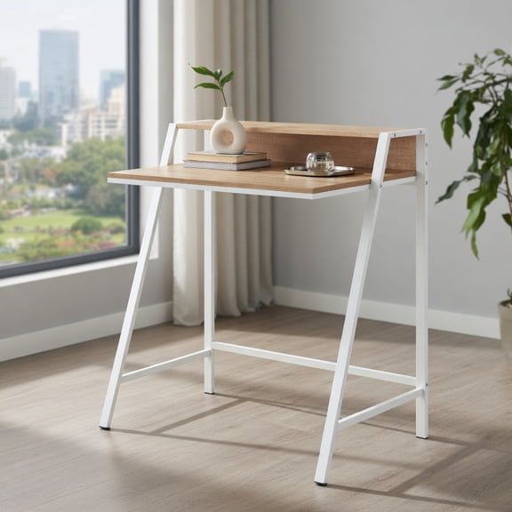 Demi Bonn 2 Tier Computer Desk PC Laptop Table Study Writing Home Office Workstation New, Beige