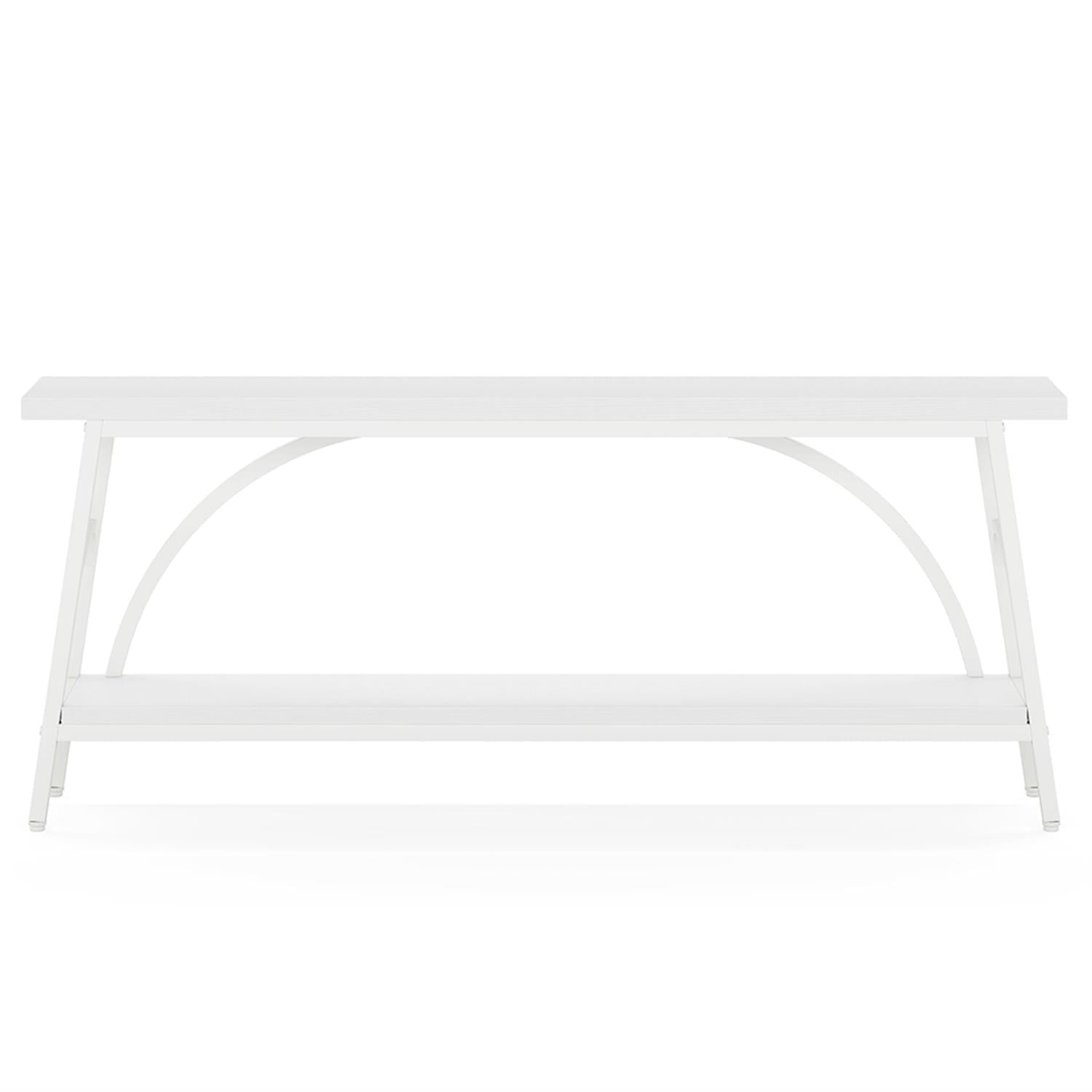 Demi Bonn 2-Tier Console Table, 70.8" Sofa Table Hallway Table with Open Shelves for Hallway, Bedroom, Living Room, White