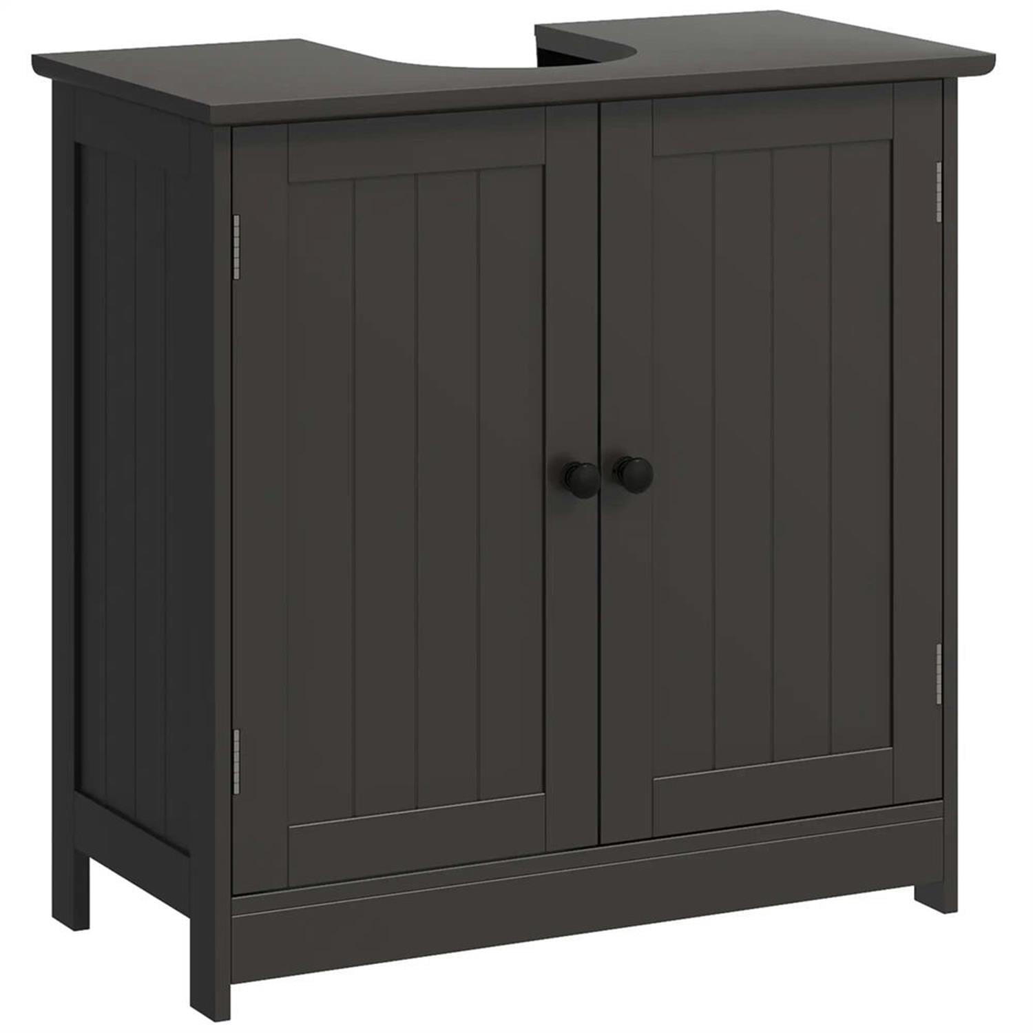 Demi Bonn 23" Bathroom Vanity with 2 Doors and Adjustable Shelf, Pedestal Sink 2-Door Cabinet, Under Sink Cabinet, Brown
