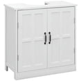 thumbnail image 1 of Demi Bonn 23" Modern Bathroom Vanity with U-Shape Cut-Out and Adjustable Shelves, Pedestal Sink 2-Door Cabinet, Under Sink Cabinet, White, 1 of 11