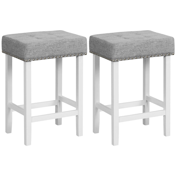 Finihen 24.5" 2 Pieces Counter Height Bar Stools with Sponge Padded Cushion, Modern Dining Chair, Gray Finihen 24.5" 2 Pieces Counter Height Bar Stools with Sponge Padded Cushion, Modern Dining Chair, Gray