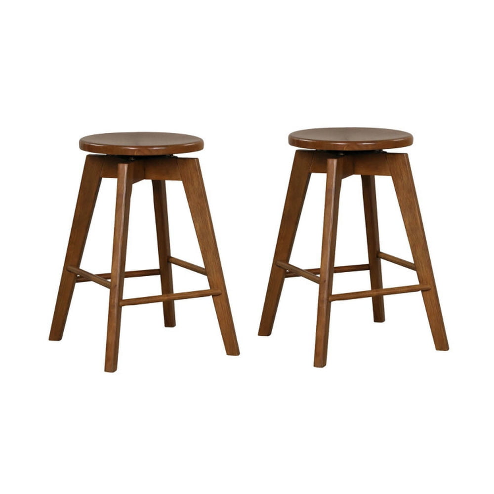 Finihen 24.5" 2 Set of Counter Height Bar Stool with Rubber Wood Frame, Modern Dining Chair, Brown Finihen 24.5" 2 Set of Counter Height Bar Stool with Rubber Wood Frame, Modern Dining Chair, Brown