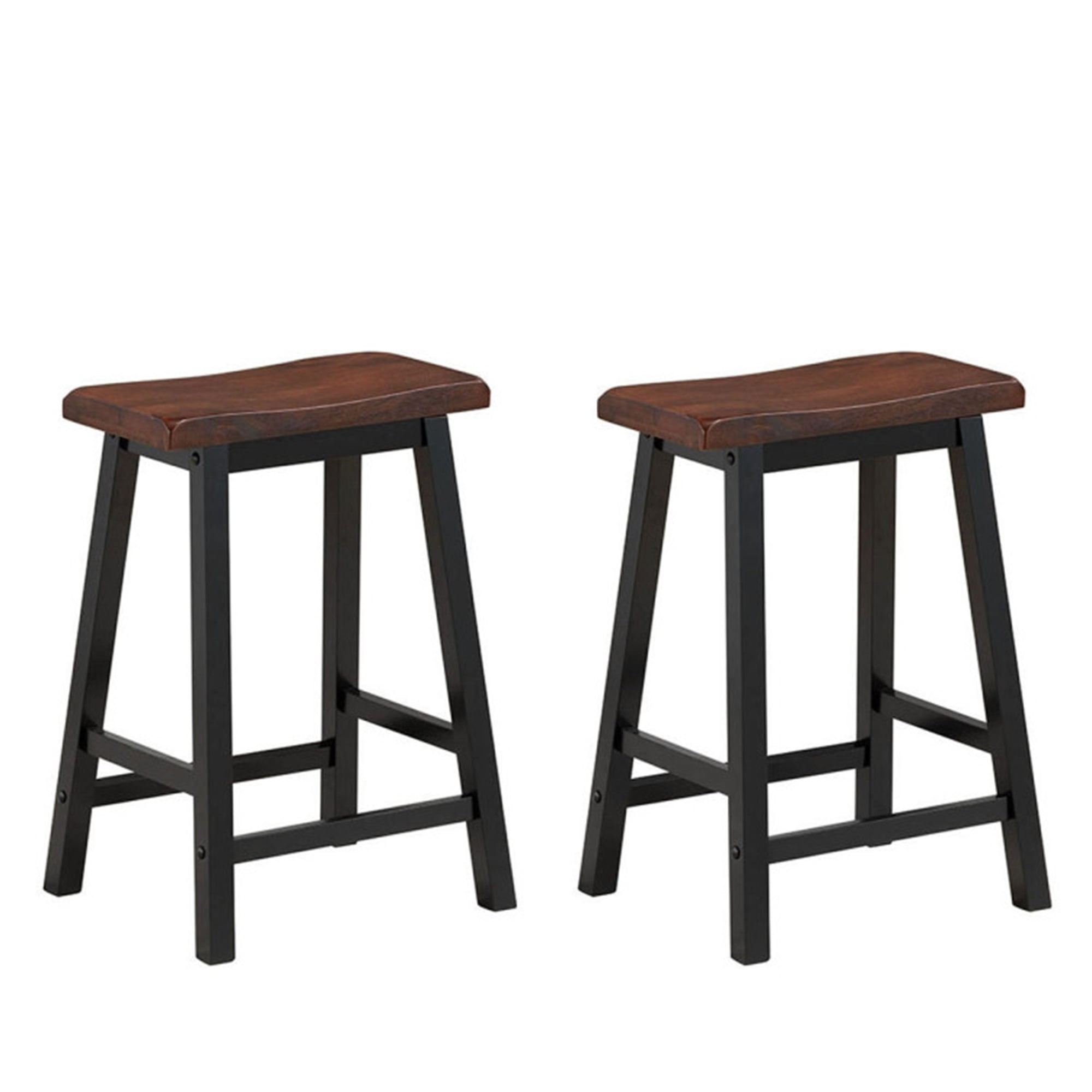 Finihen 24" Height Set of 2 Wood Bar Stools, Indoor Home Kitchen Dining Room Dining Chair, Brown Finihen 24" Height Set of 2 Wood Bar Stools, Indoor Home Kitchen Dining Room Dining Chair, Brown