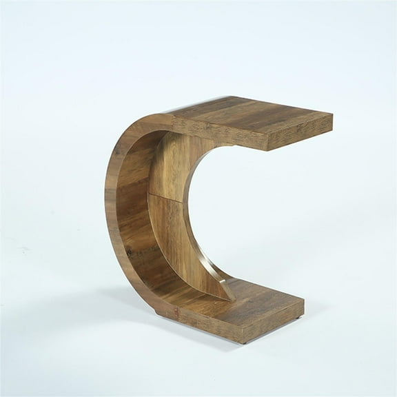 Demi Bonn 25" Coffee Table, C-Shaped Modern Accent Table Hallway Table for Home Living Room, Office, Brown