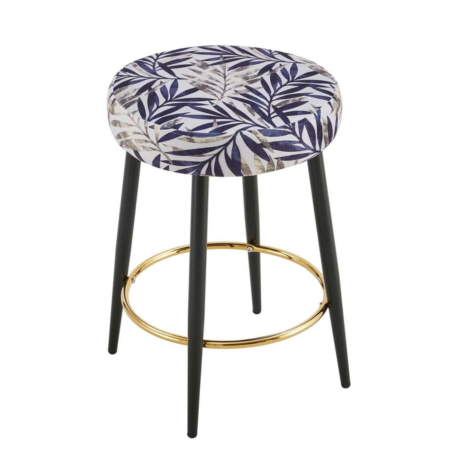 Demi Bonn 25" Counter Height Bar Stools Set of 2, PU Leather Upholstered Barstools, Kitchen Island Countertop Chairs for Dining Room, Silver