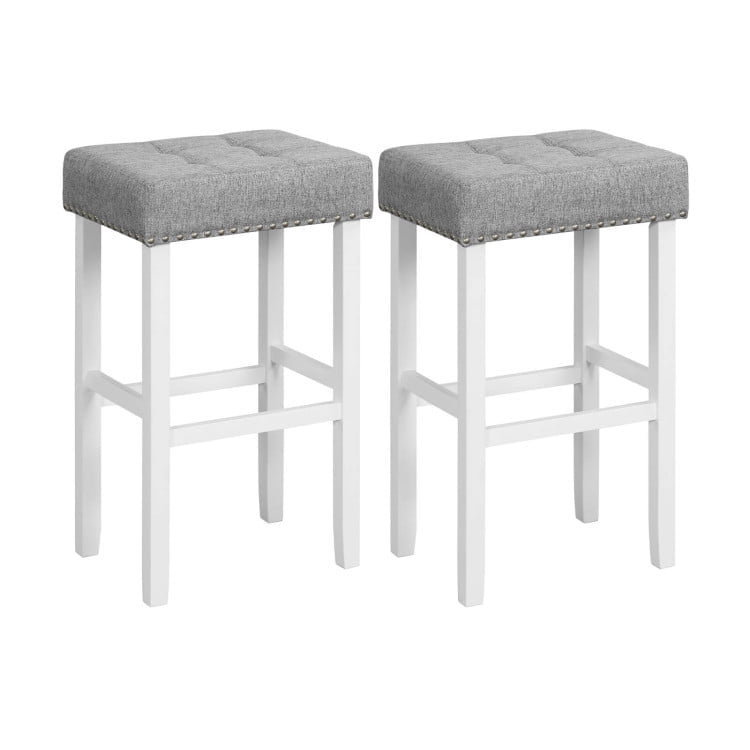 Demi Bonn 29" 2 Pieces Counter Height Bar Stools with Sponge Padded Cushion, Modern Dining Chair, Gray