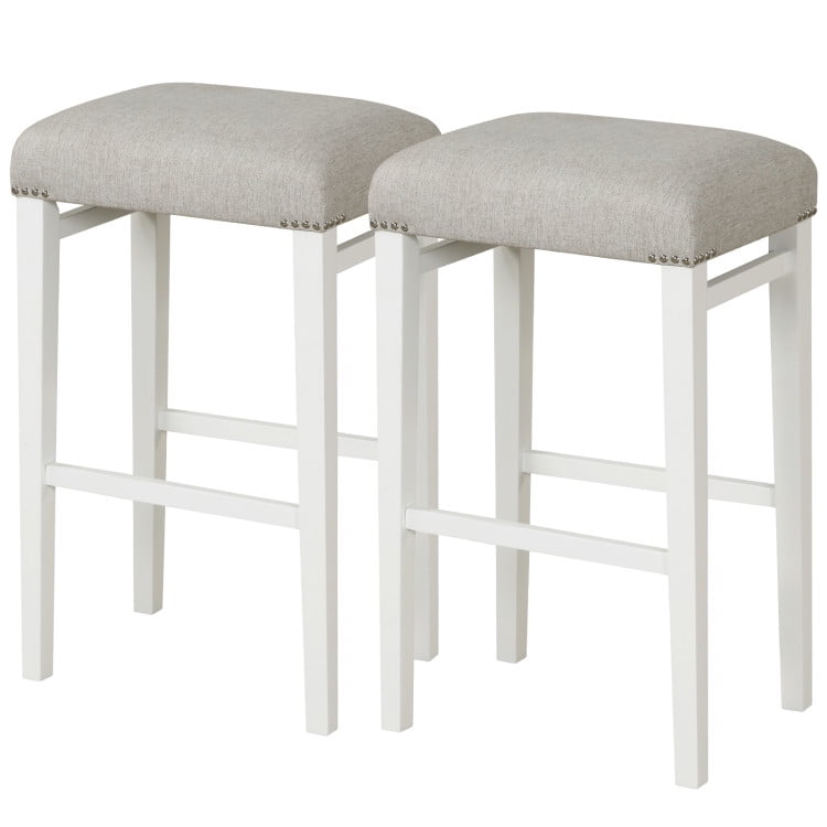 Finihen 29.5" 2 Pieces Backless Barstools with Padded Seat CushionsModern Dining Chair, Gray Finihen 29.5" 2 Pieces Backless Barstools with Padded Seat CushionsModern Dining Chair, Gray