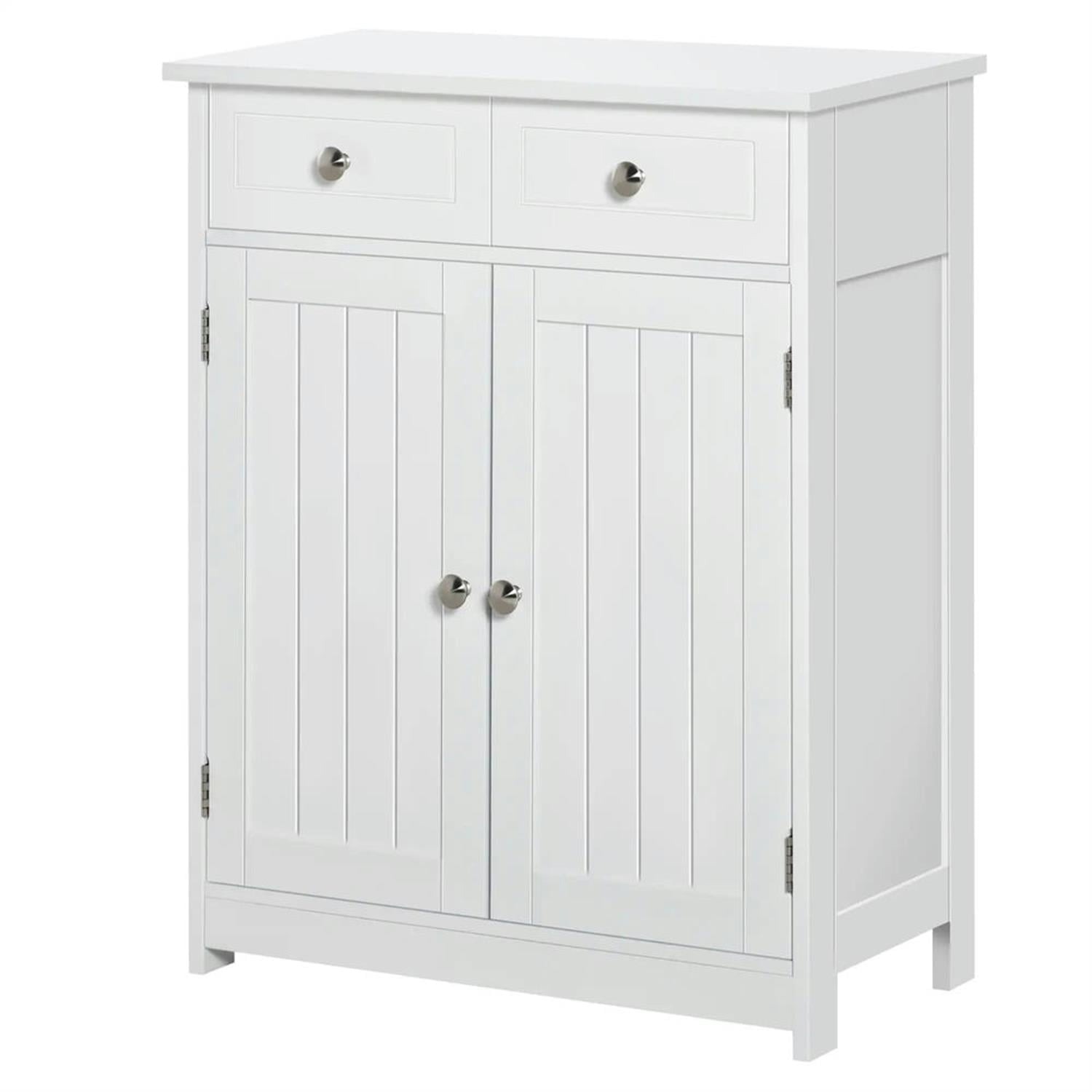 Demi Bonn 29" Bathroom Floor Cabinet, Freestanding Bathroom Storage Cabinet with Adjustable Shelf and Drawers, for Living room, Entryway, Kitchen, White