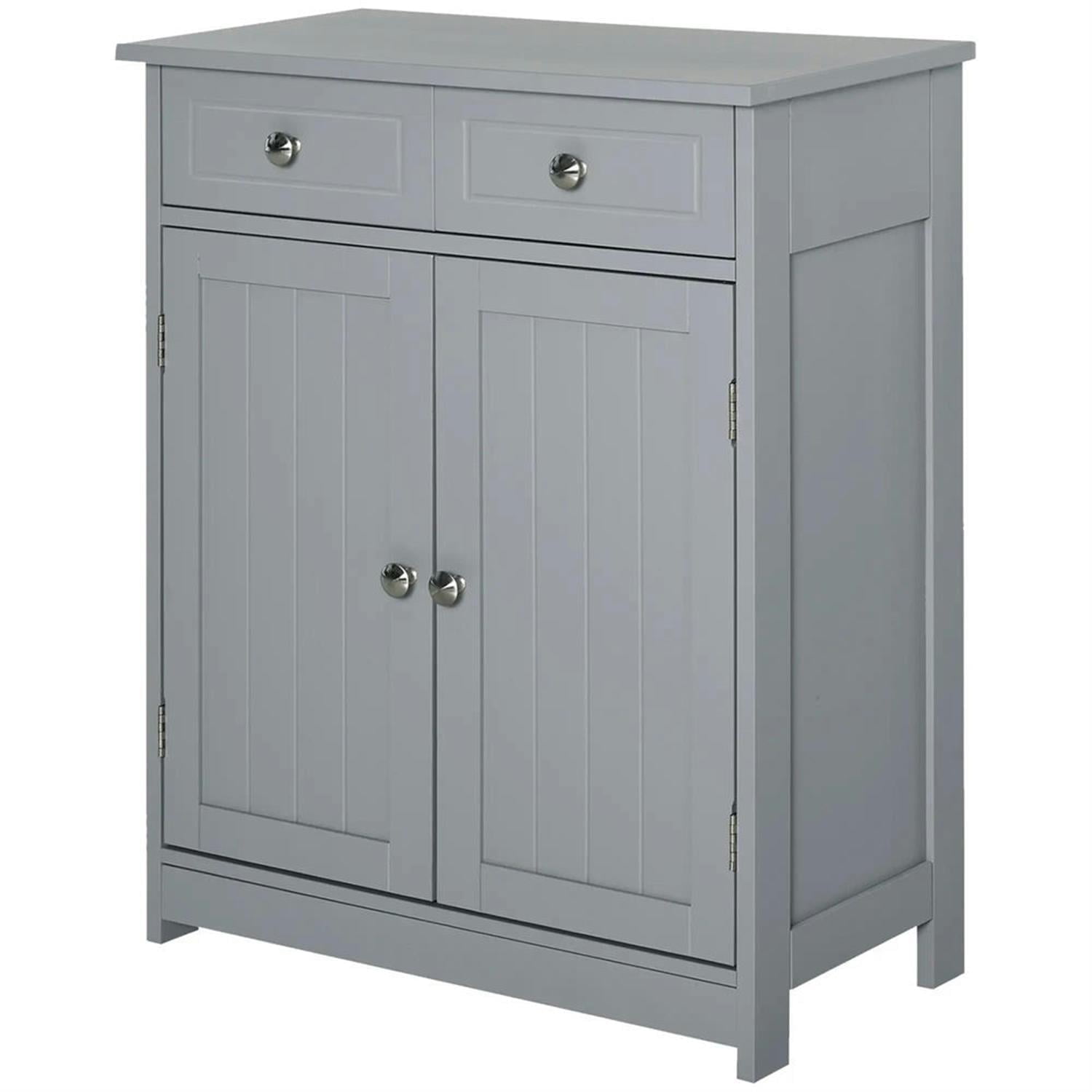 Demi Bonn 29" Bathroom Floor Cabinet, Freestanding Bathroom Storage Cabinet with Adjustable Shelf and Drawers, for Living room, Entryway, Kitchen, Gray