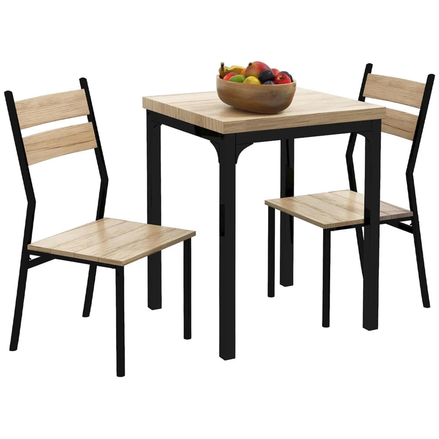 Demi Bonn 3 Piece Dining Table Set for Small Spaces, Modern Kitchen Table and Chairs for 2 Dining Room Set with Chairs Home Furniture Rectangular, Beige