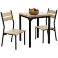 thumbnail image 1 of Demi Bonn 3 Piece Dining Table Set for Small Spaces, Modern Kitchen Table and Chairs for 2 Dining Room Set with Chairs Home Furniture Rectangular, Beige, 1 of 7