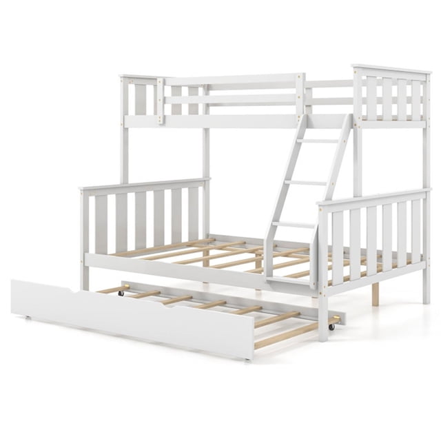 Demi Bonn 3-in-1 Twin Over Full Bunk Bed with Trundle and Ladder, Twin ...