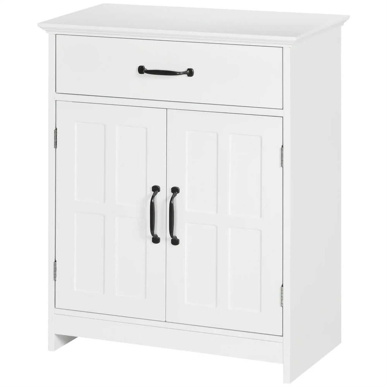 Demi Bonn 30" Bathroom Floor Cabinet, Freestanding Storage Cabinet with Adjustable Shelf and Drawer, for Living room, Entryway, Kitchen, White