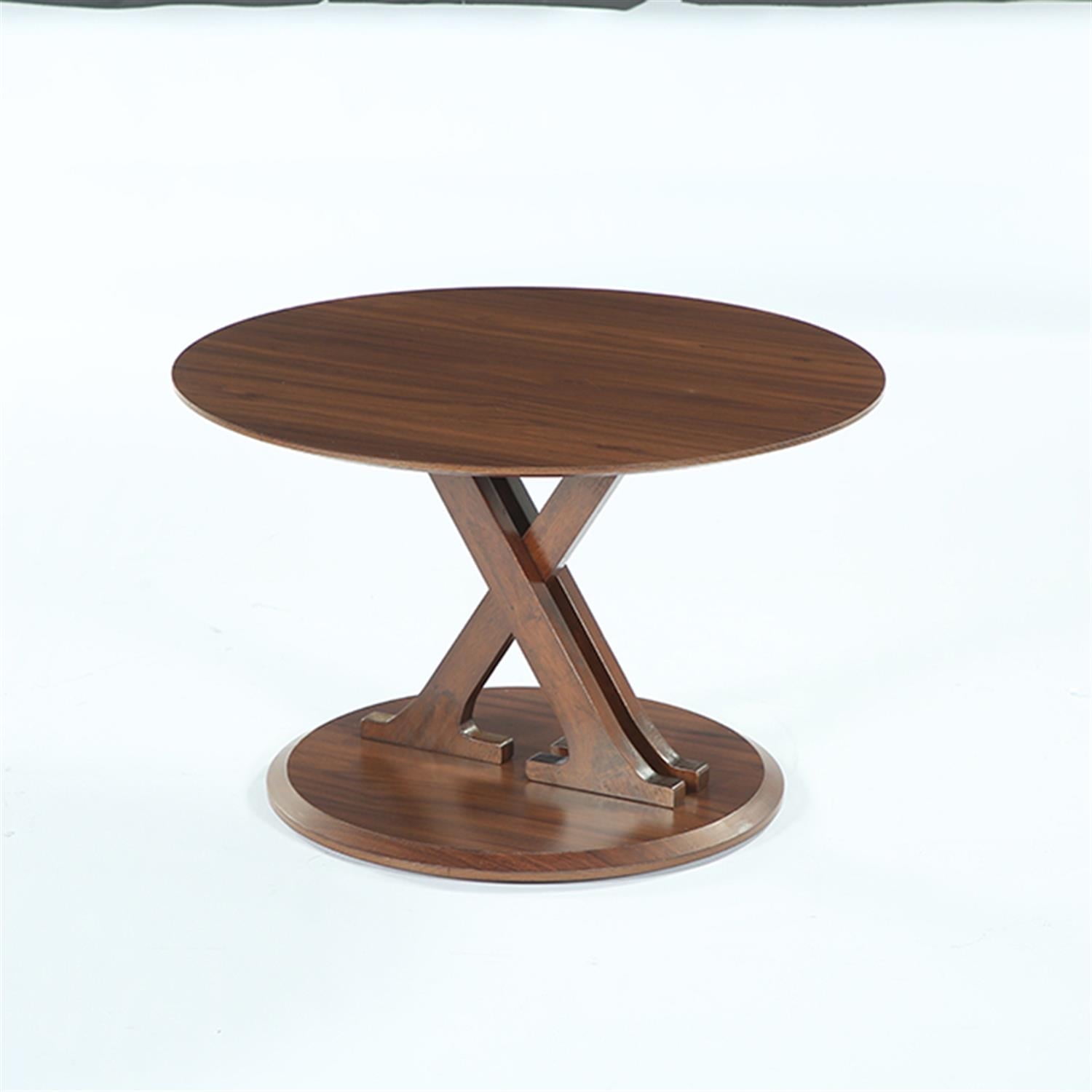 Demi Bonn 31.5" Coffee Table, Mid-Century Accent Center Table with X-Shaped Base for Home Living Room, Office, Brown
