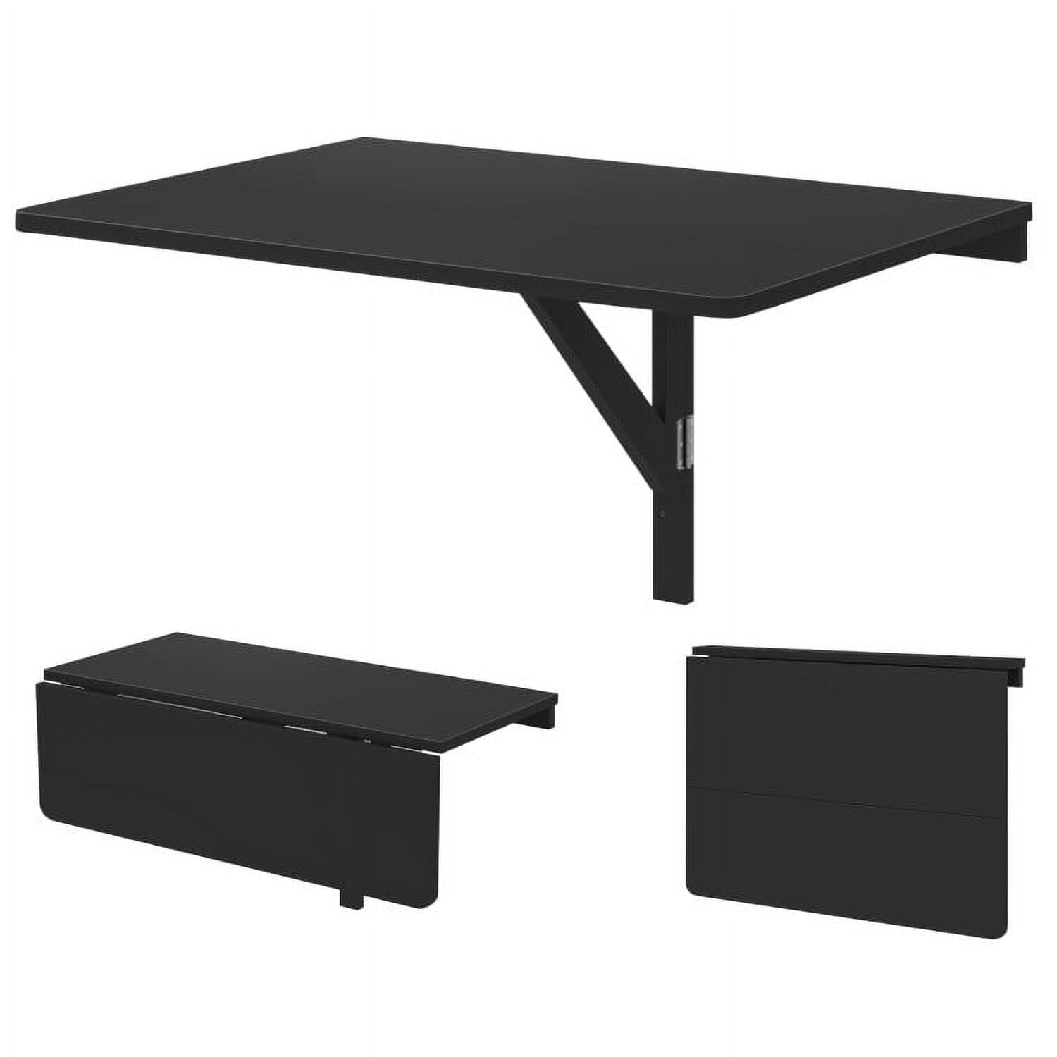 Demi Bonn 31.5" Wall Mounted Folding Table for Small Spaces, Laptop Workstation Desk for Laptops, Books, Tablets, and Art, Black