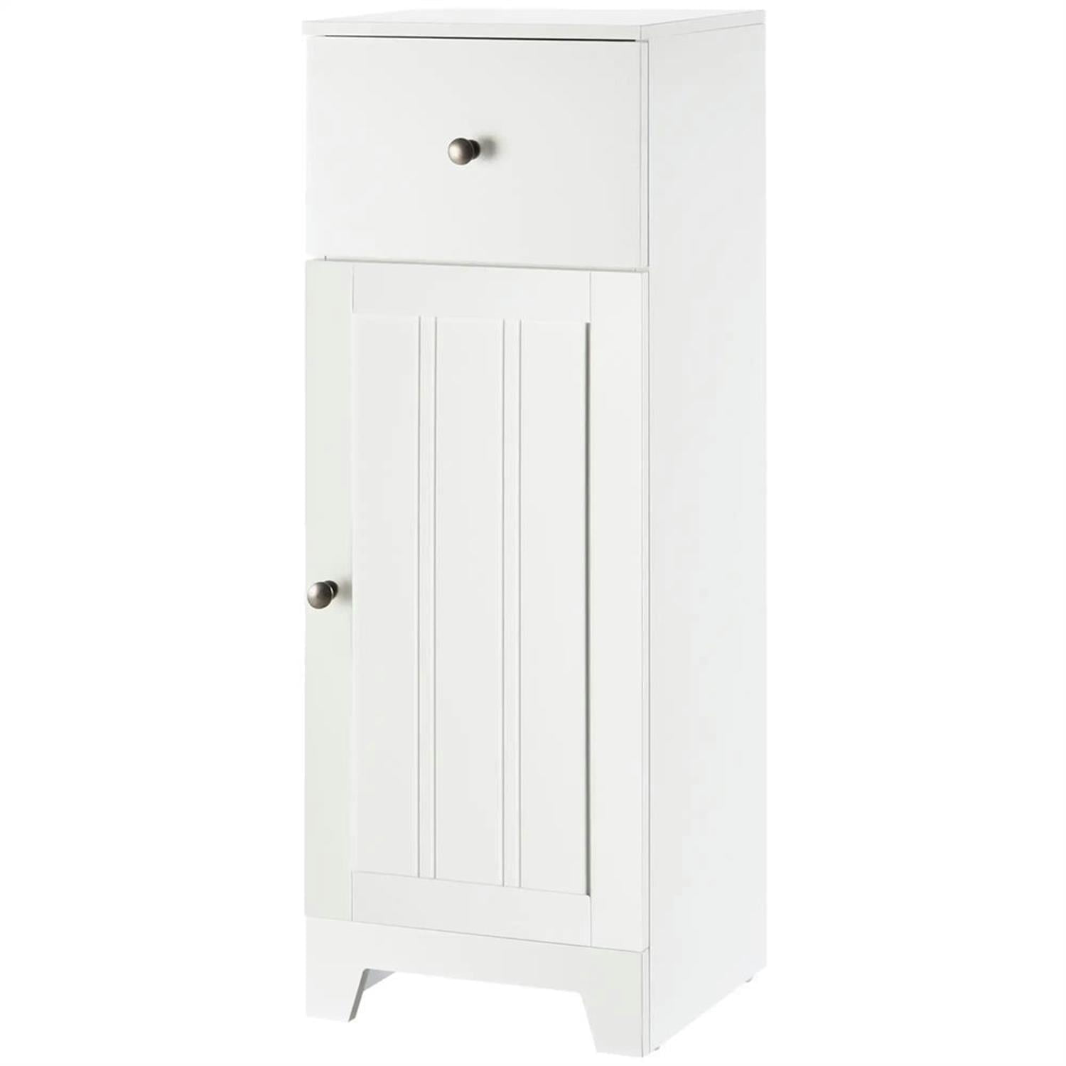 Demi Bonn 35" Bathroom Floor Cabinet, Freestanding Bathroom Storage Cabinet with Adjustable Shelf and Drawer, for Living room, Entryway, Kitchen, White