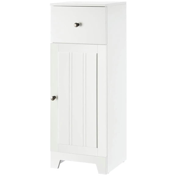 Demi Bonn 35" Bathroom Floor Cabinet, Freestanding Bathroom Storage Cabinet with Adjustable Shelf and Drawer, for Living room, Entryway, Kitchen, White