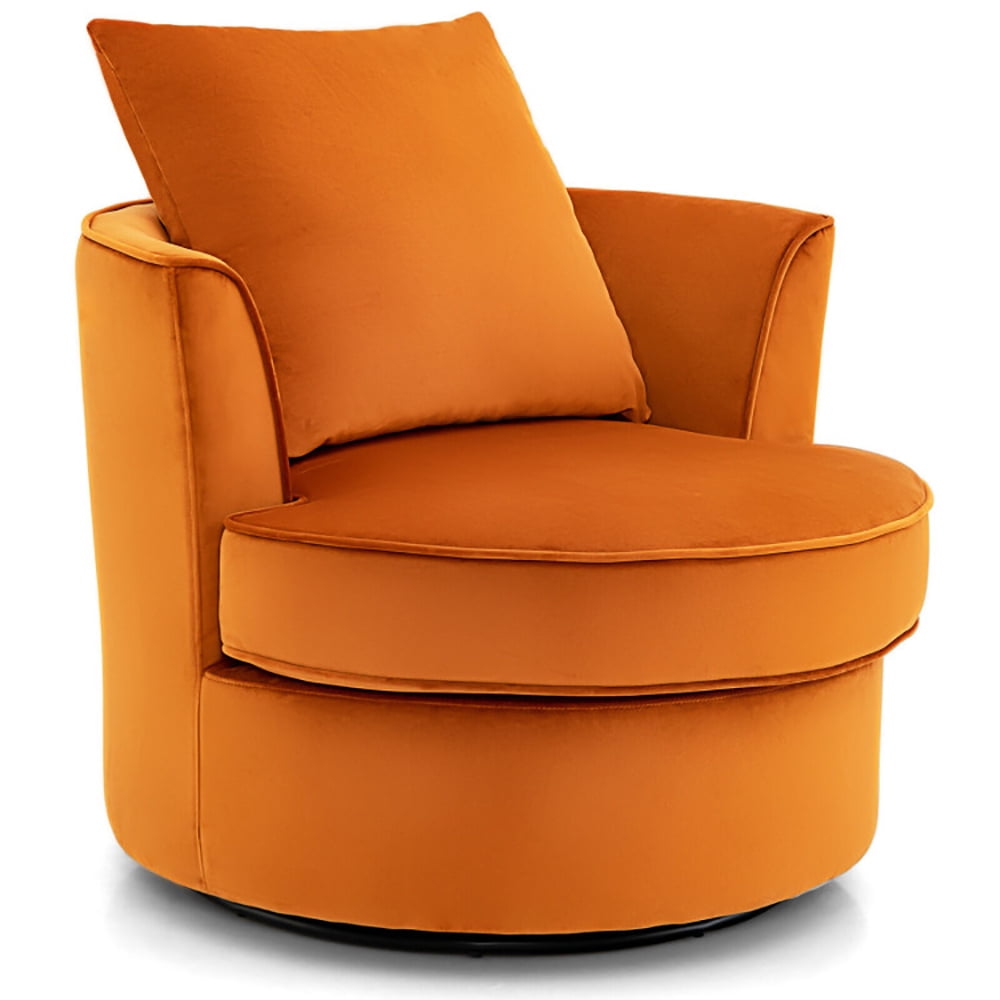 Finihen 360 Degree Swivel Chair, Modern 360° Swivel Barrel Chair with No Assembly Needed, for Relaxing Reading Gaming TV Watching, Orange Finihen 360 Degree Swivel Chair, Modern 360° Swivel Barrel Chair with No Assembly Needed, for Relaxing Reading Gaming TV Watching, Orange
