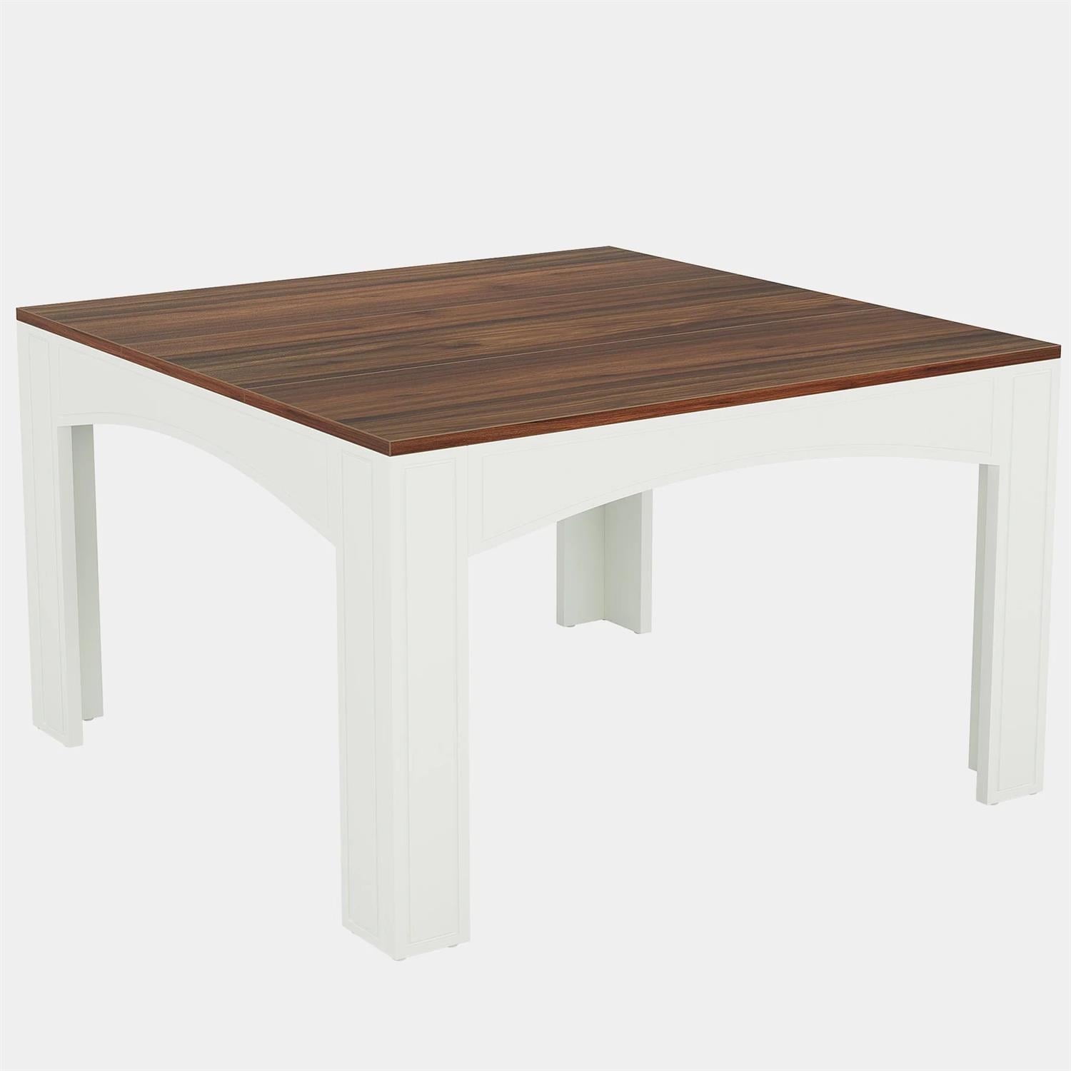 Demi Bonn 39" Modern Rectangular Dining Table for 6-8 People, Wood Farmhouse Kitchen Dinner Table for Dining Room, Living Room Furniture, Brown