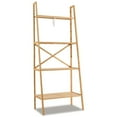 thumbnail image 1 of Demi Bonn 4-Tier Bamboo Ladder Bookshelf, 58" Bamboo Bookcase Storage Stand Rack, Beige, 1 of 7