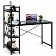 thumbnail image 1 of Demi Bonn 47.5" Writing Study Table Computer Desk with 4-Tier Shelves, Small Home Office Desk, Black, 1 of 11